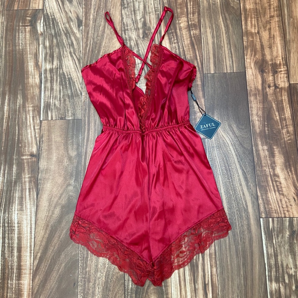 Zaful Red Romper